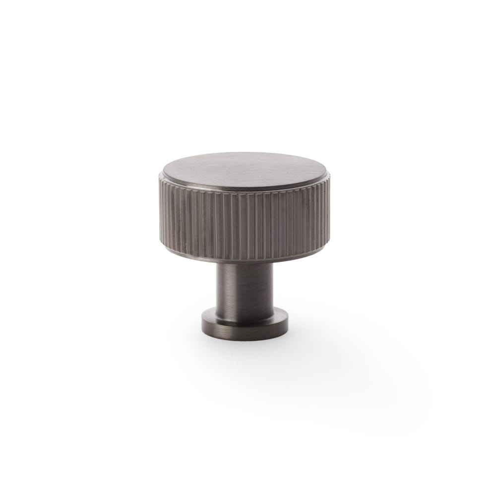 aw807r-35-dbzpvd.jpg Alexander & Wilks Lucia Reeded Cupboard Knob - Dark Bronze PVD - 35mm - Image 1
