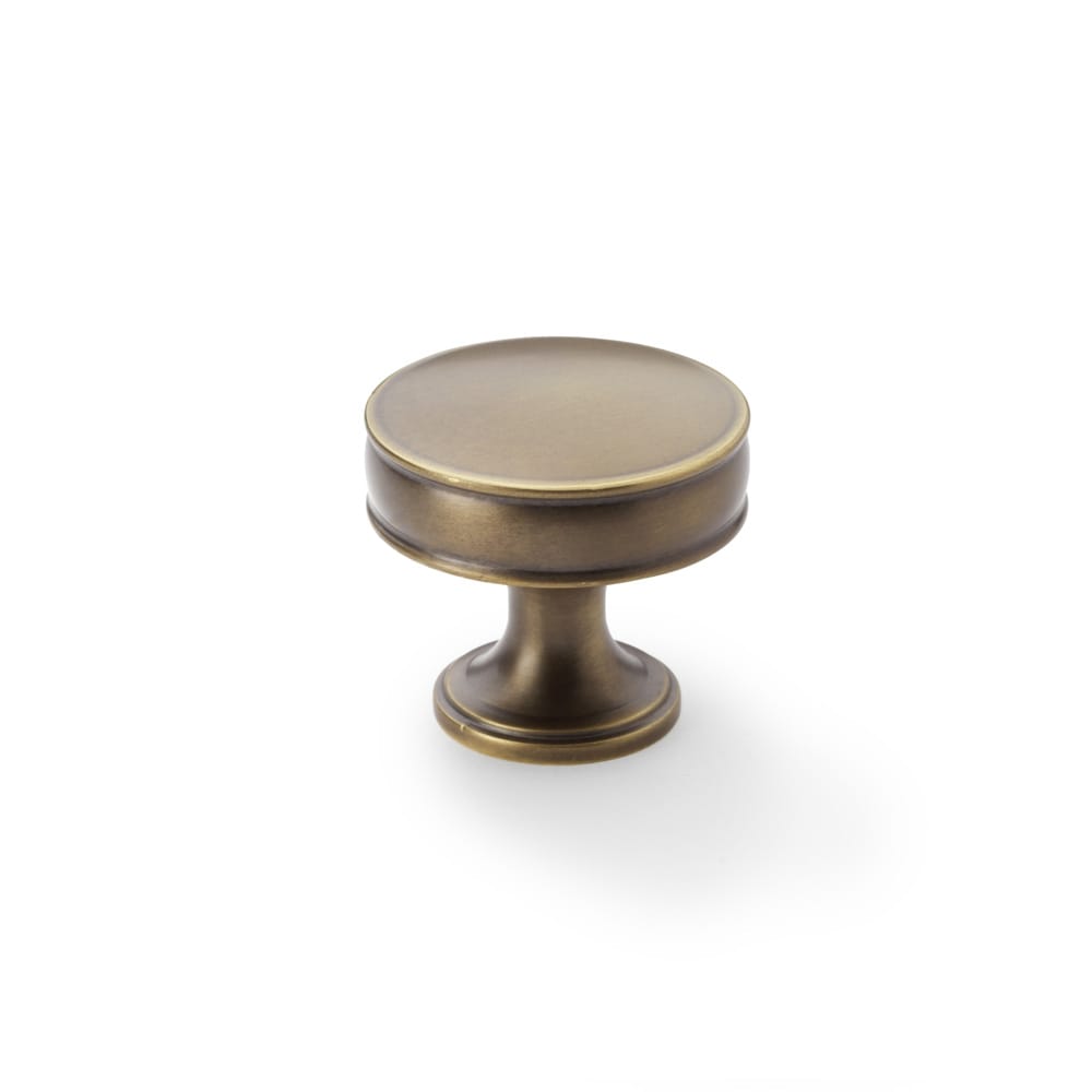 aw808-38-ab.jpg Alexander & Wilks Lynd Cupboard Knob - Antique Brass - 38mm - Image 1