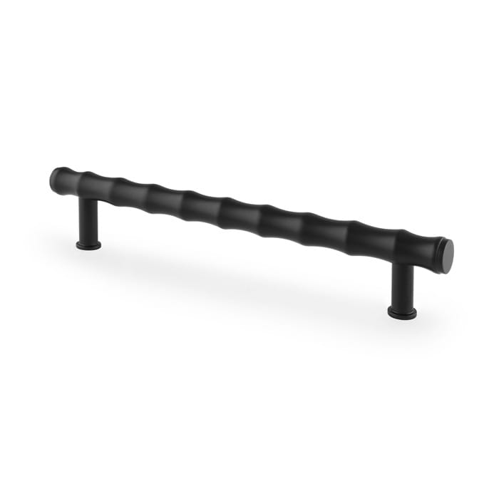 aw809b-160-bl.jpg Alexander & Wilks Crispin Bamboo T-bar Cupboard Pull Handle - Black - Image 1