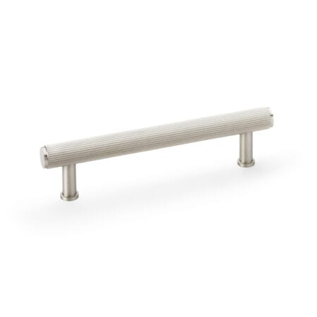 Alexander & Wilks Crispin Reeded T-bar Cupboard Pull Handle - Satin Nickel - 128mm