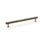 Alexander & Wilks Crispin Reeded T-bar Cupboard Pull Handle - Antique Brass - 224mm