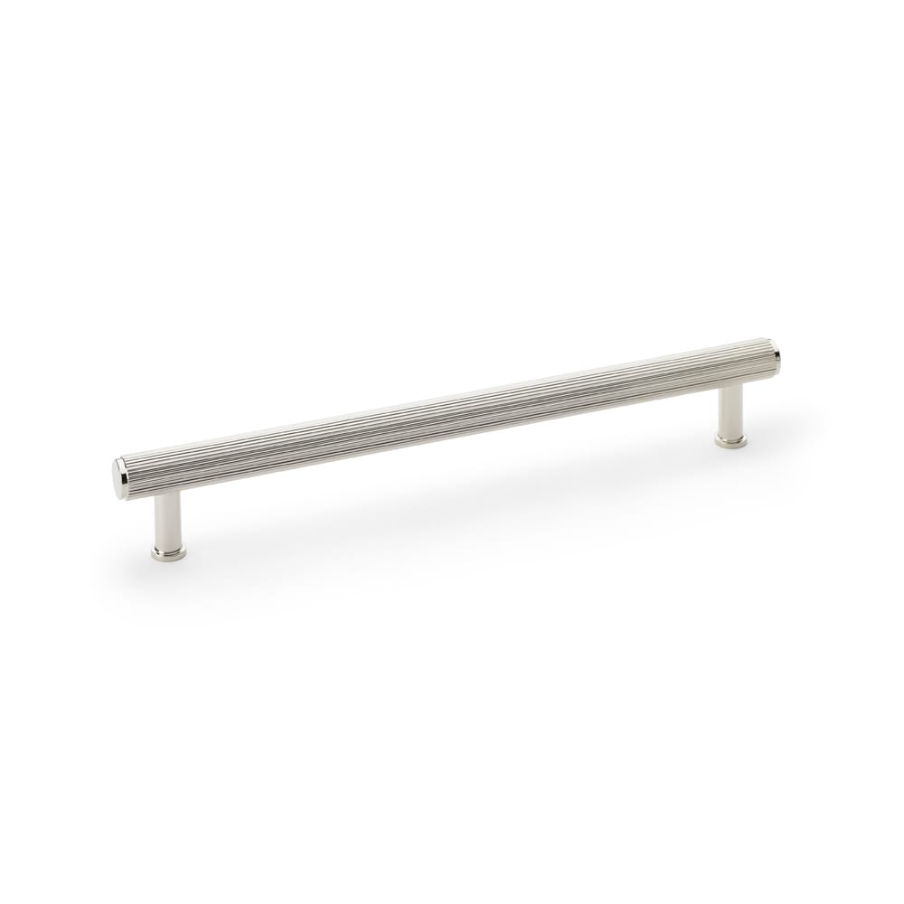 aw809r-224-pn.jpg Alexander & Wilks Crispin Reeded T-bar Cupboard Pull Handle - Polished Nickel - 224mm - Image 1