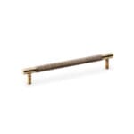 Alexander & Wilks Brunel Knurled T-Bar Cupboard Handle - Antique Brass - Centres 160mm