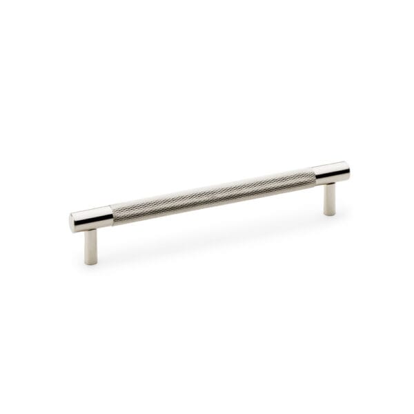 Alexander & Wilks Brunel Knurled T-Bar Cupboard Handle - Polished Nickel - Centres 160mm