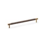 Alexander & Wilks Brunel Knurled T-Bar Cupboard Handle - Antique Brass - Centres 224mm
