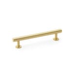 Alexander & Wilks Round T-Bar Cabinet Pull Handle - Satin Brass - Centres 128mm