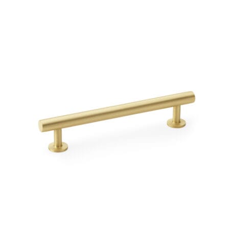 Alexander & Wilks Round T-Bar Cabinet Pull Handle - Satin Brass - Centres 128mm