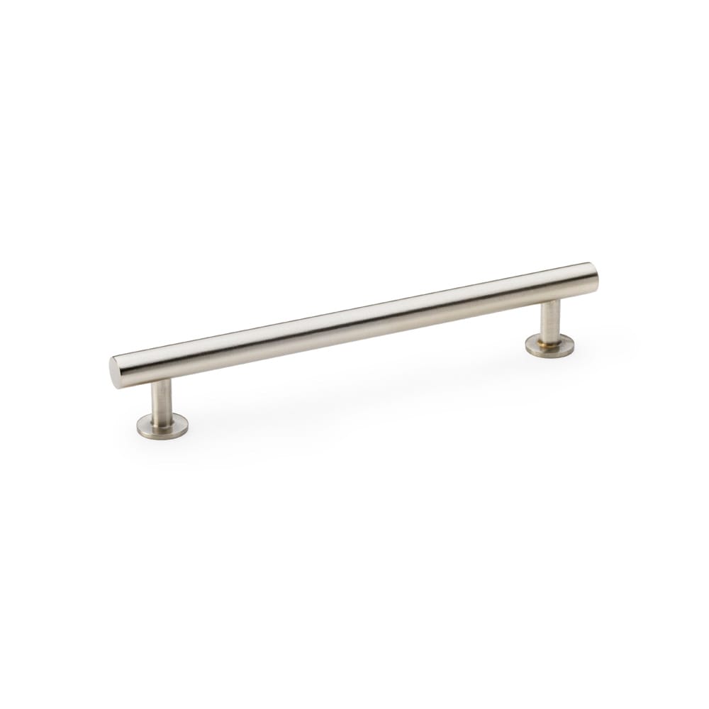 aw814-160-sn.jpg Alexander & Wilks Round T-Bar Cabinet Pull Handle - Satin Nickel - Centres 160mm - Image 1