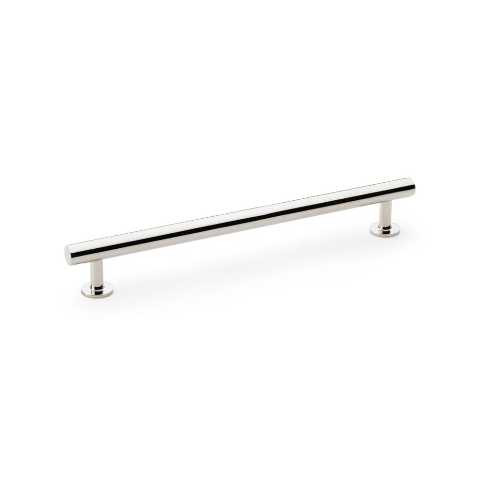 aw814-192-pn.jpg Alexander & Wilks Round T-Bar Cabinet Pull Handle - Polished Nickel - Centres 192mm - Image 1