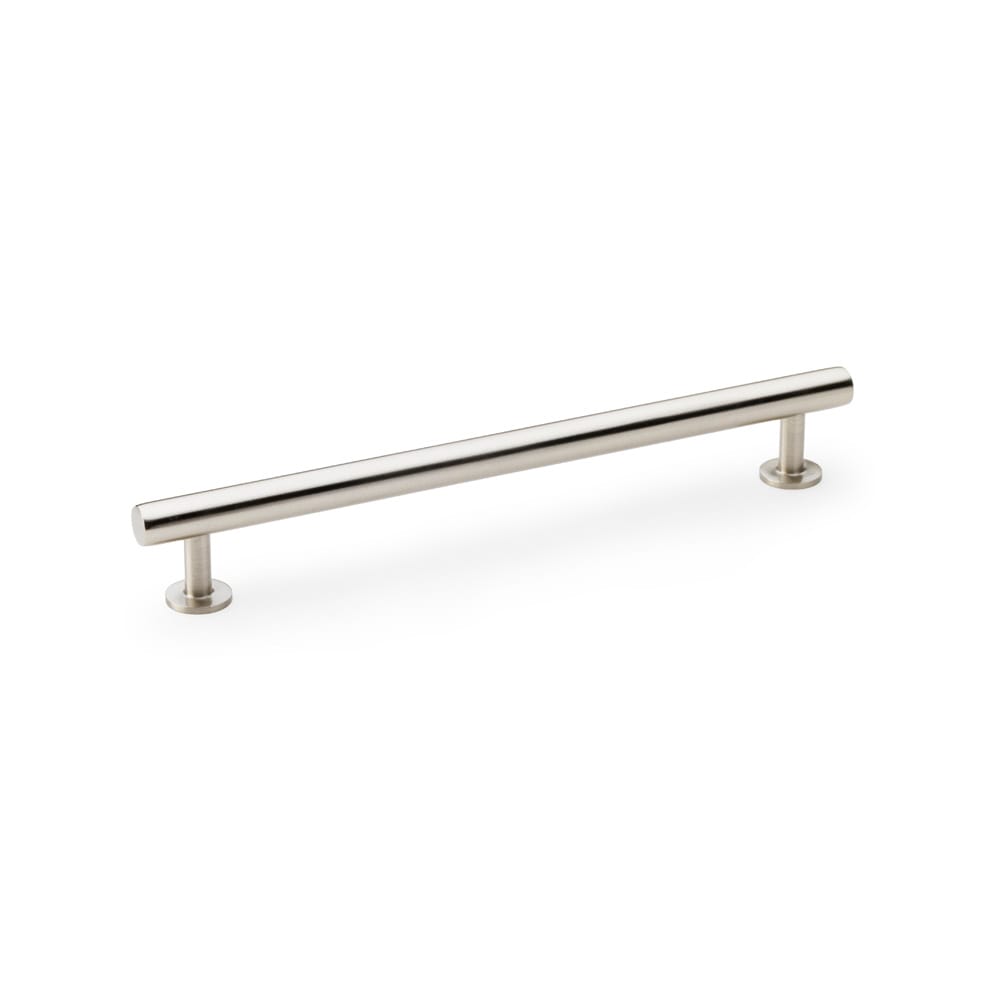aw814-192-sn.jpg Alexander & Wilks Round T-Bar Cabinet Pull Handle - Satin Nickel - Centres 192mm - Image 1