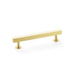 Alexander & Wilks Square T-Bar Cabinet Pull Handle - Satin Brass - Centres 128mm