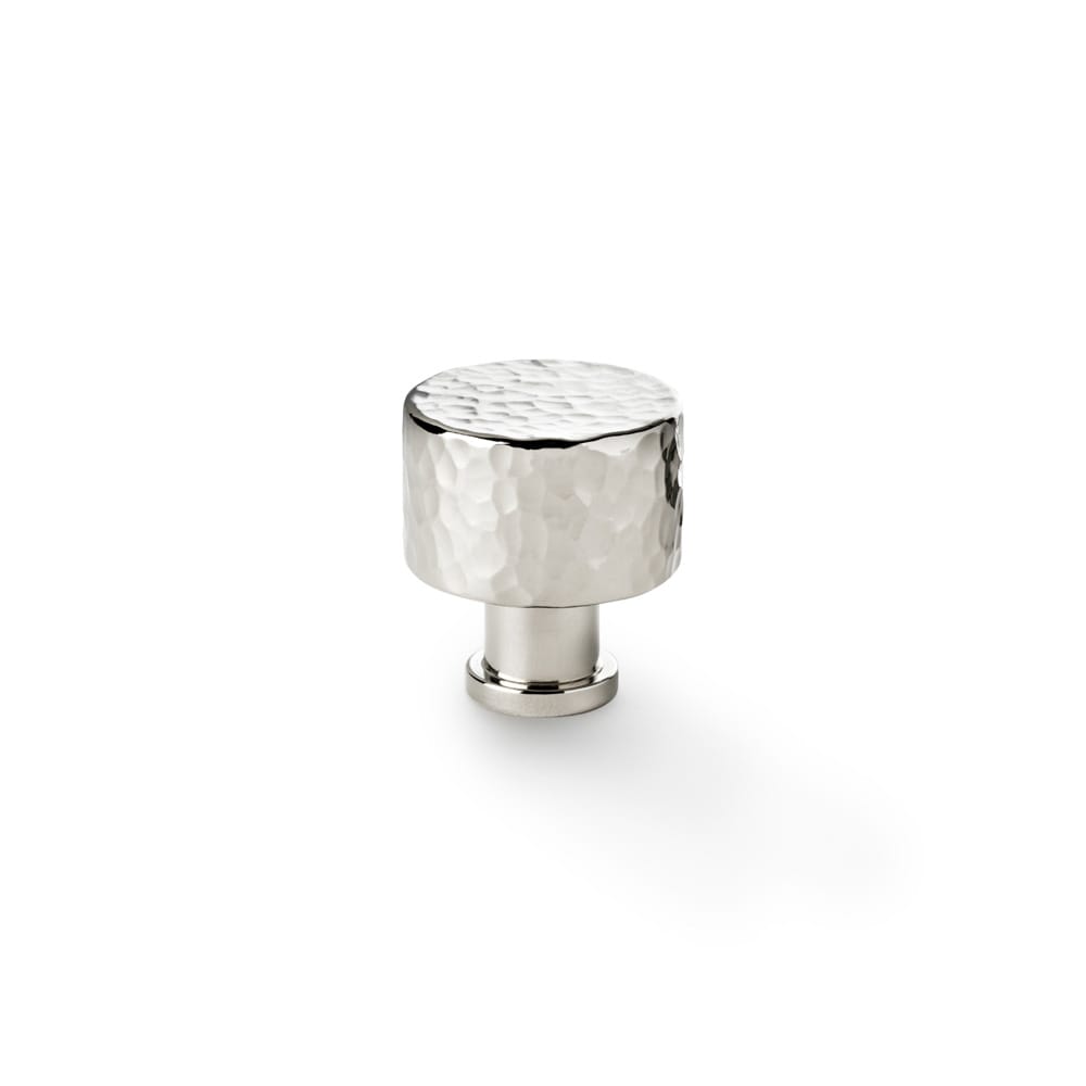 aw816-30-pn.jpg Alexander & Wilks Leila Hammered Cupboard Knob - Polished Nickel - 30mm - Image 1