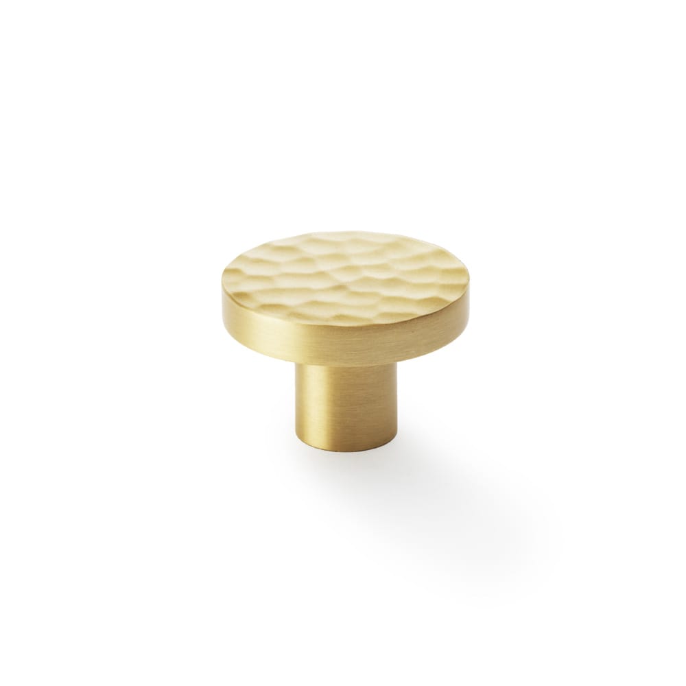 aw820-38-sb.jpg Alexander & Wilks Hanover Hammered Cupboard Knob - Satin Brass - 38mm - Image 1