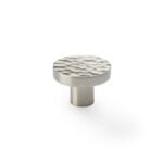 Alexander & Wilks Hanover Hammered Cupboard Knob - Satin Nickel - 38mm
