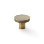 Alexander & Wilks Hanover Plain Cupboard Knob - Antique Brass - Knob 38mm