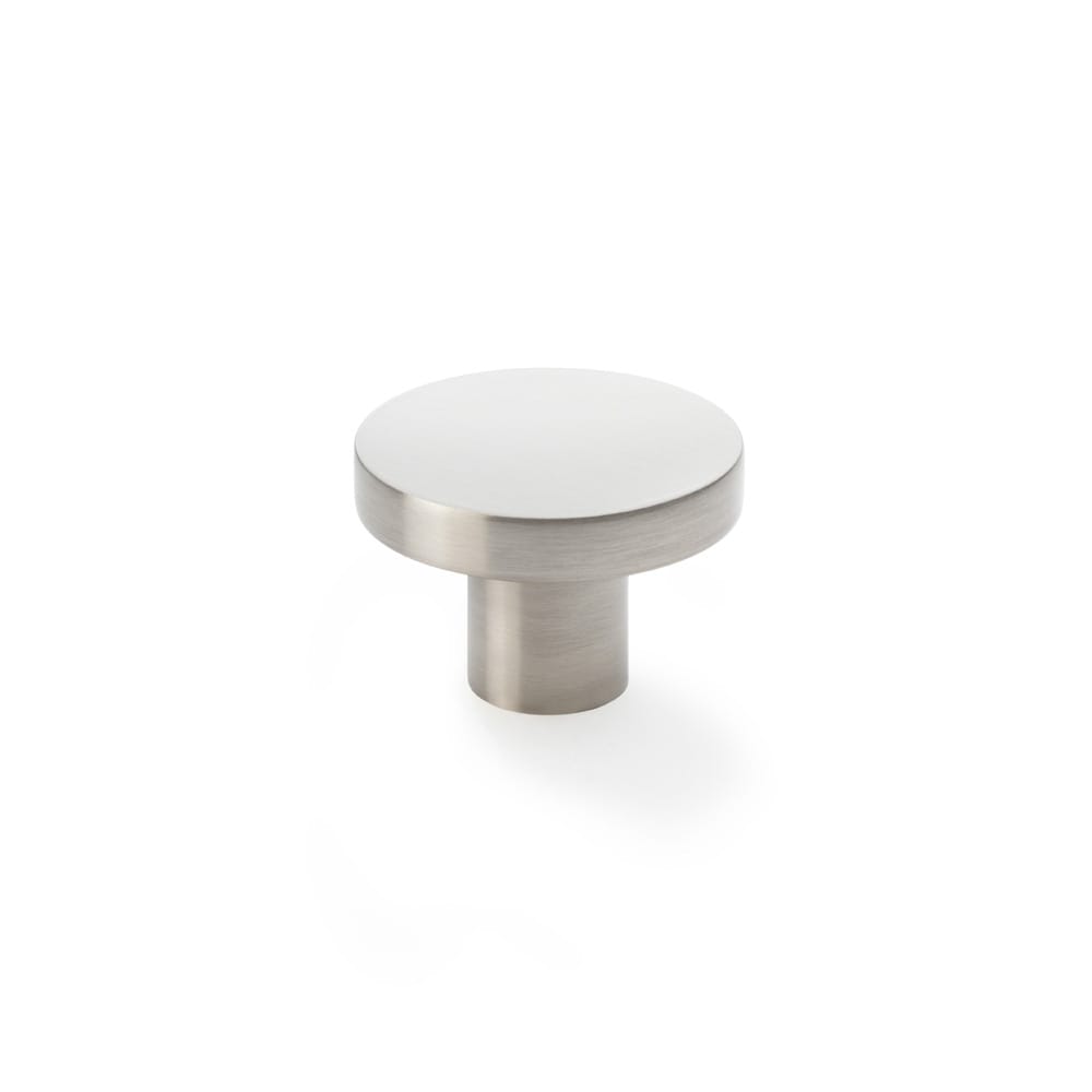 aw821-38-sn.jpg Alexander & Wilks Hanover Plain Cupboard Knob - Satin Nickel - Knob 38mm - Image 1
