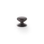 Alexander & Wilks Waltz Round Cupboard Knob On Stepped Rose - Dark Bronze - 25mm