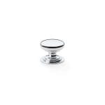 Alexander & Wilks Waltz Round Cupboard Knob On Stepped Rose - Polished Chrome - 25mm