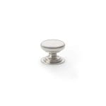 Alexander & Wilks Waltz Round Cupboard Knob On Stepped Rose - Satin Nickel - 25mm