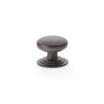 Alexander & Wilks Waltz Round Cupboard Knob on Stepped Rose - Dark Bronze - 32mm