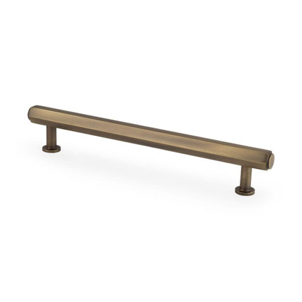 Vesper Hex T-Bar Cabinet Pull-Antique Brass-160mm C/C