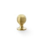Alexander & Wilks Caesar Cupboard Knob on Round Rose - Satin Brass PVD - 25mm