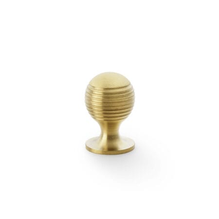 Alexander & Wilks Caesar Cupboard Knob on Round Rose - Satin Brass PVD - 25mm
