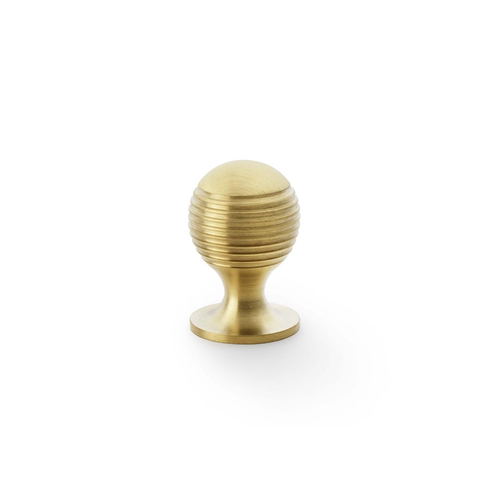 aw832-25-sbpvd.jpg Alexander & Wilks Caesar Cupboard Knob on Round Rose - Satin Brass PVD - 25mm - Image 1