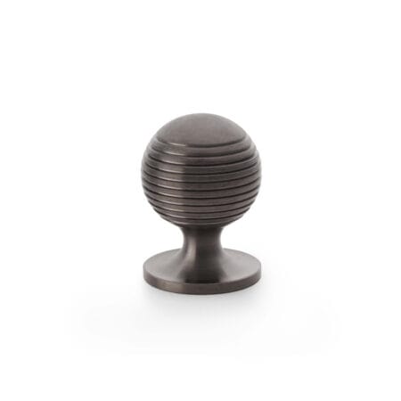 Alexander & Wilks Caesar Cupboard Knob on Round Rose - Dark Bronze PVD - 32mm