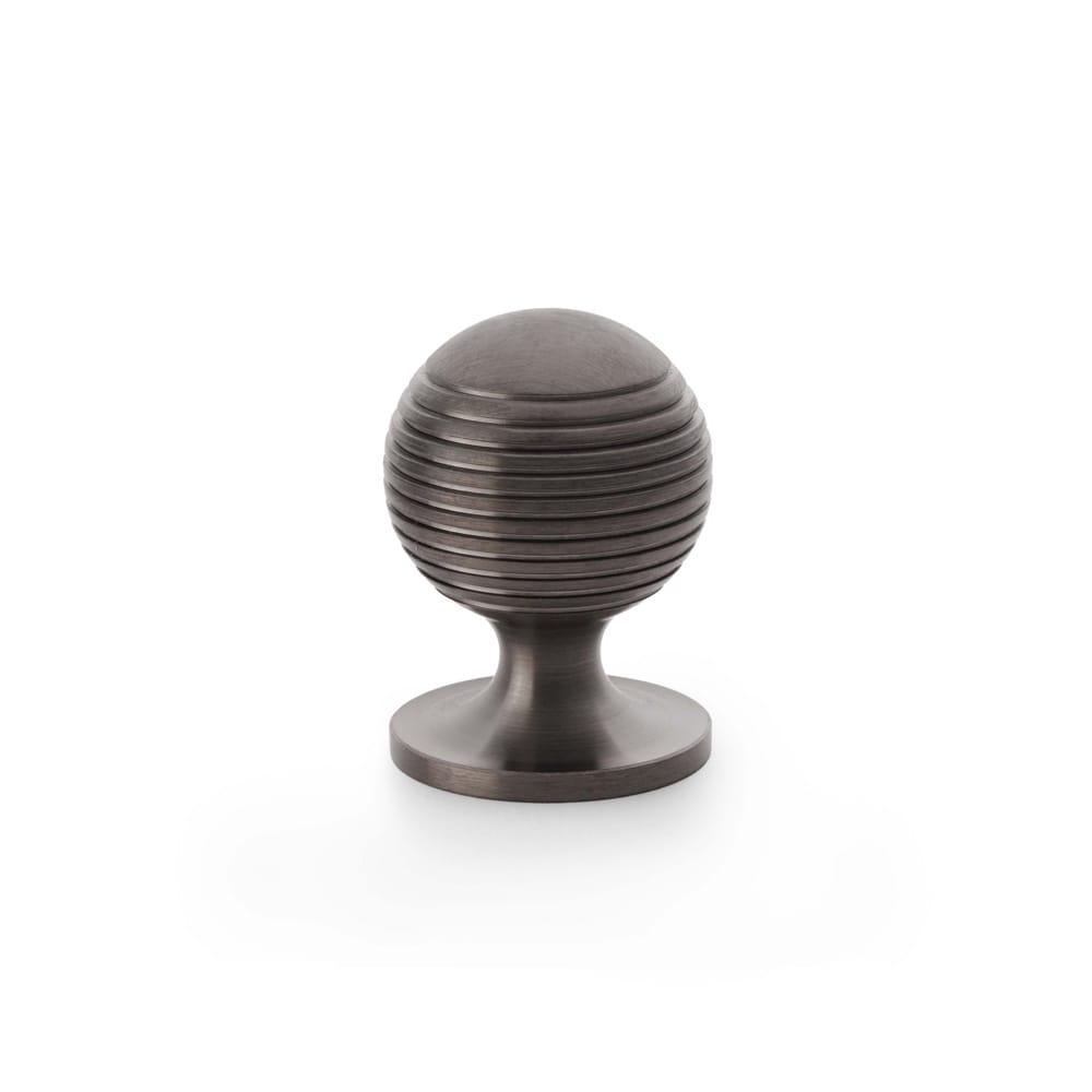 aw832-32-dbzpvd.jpg Alexander & Wilks Caesar Cupboard Knob on Round Rose - Dark Bronze PVD - 32mm - Image 1
