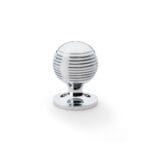 Alexander & Wilks Caesar Cupboard Knob on Round Rose - Polished Chrome - 32mm