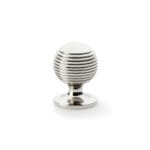 Alexander & Wilks Caesar Cupboard Knob on Round Rose - Polished Nickel - 32mm