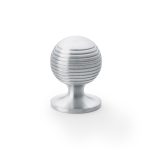 Alexander & Wilks Caesar Cupboard Knob on Round Rose - Satin Chrome - 32mm