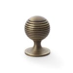 Alexander & Wilks Caesar Cupboard Knob on Round Rose - Antique Brass - 38mm