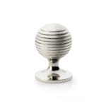 Alexander & Wilks Caesar Cupboard Knob on Round Rose - Polished Nickel - 38mm