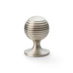 Alexander & Wilks Caesar Cupboard Knob on Round Rose - Satin Nickel - 38mm