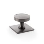 Alexander & Wilks Bullion Cupboard Knob on Square Backplate - Dark Bronze PVD