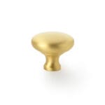 Alexander & Wilks Wade Round Cupboard Knob - Satin Brass - 38mm