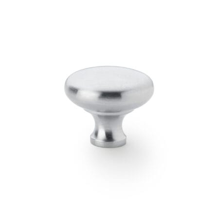 Alexander & Wilks Wade Round Cupboard Knob - Satin Chrome - 38mm