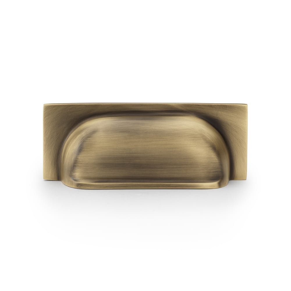 aw905-ab_2.jpg Alexander & Wilks Quantock Cup Pull Handle - Antique Brass - Centres 96mm - Image 1
