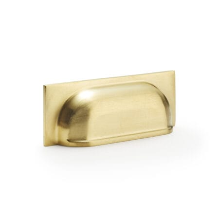 Alexander & Wilks Quantock Cup Pull Handle - Satin Brass - Centers 96mm