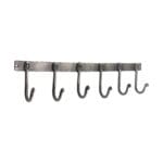 Spira Brass BR605 Iron coat hook plain 6 leg - Pewter