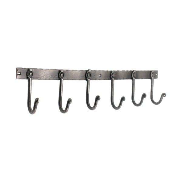 Spira Brass BR605 Iron coat hook plain 6 leg - Pewter