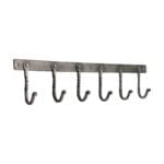 Spira Brass BR606 Iron coat hook twisted 6 leg - Pewter