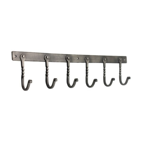 Spira Brass BR606 Iron coat hook twisted 6 leg - Pewter