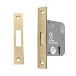 2.5" CE 3 Lever Dead Lock - Electro Brass