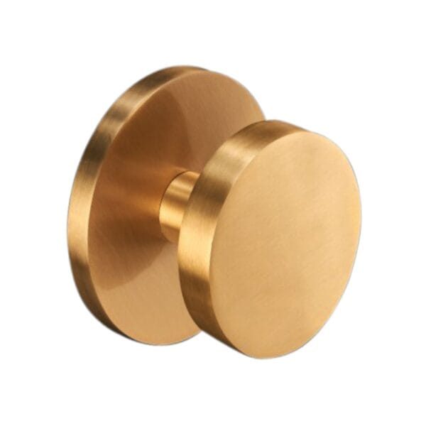 Spira Brass Satin Brass Circle Centre Door Knob Door Hardware