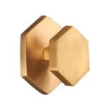 Spira Brass Satin Brass Hexagonal Centre Door Knob Door Hardware