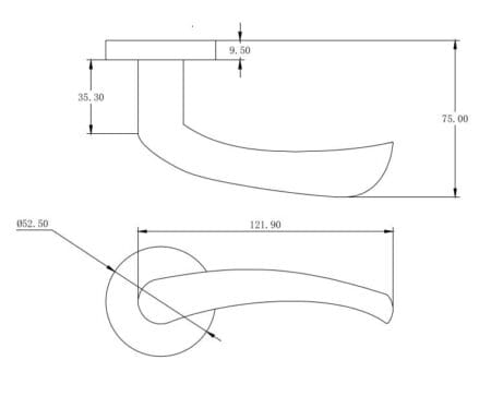 Eclipse 62111 Matt Black ‘Monza’ Lever on Round Rose Set - Image 2