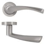 Frelan Eclipse 62112 Satin Nickel 'Monza' Lever on Round Rose Set